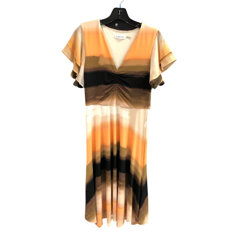 Dress Casual Midi By Calvin Klein In Multi-colored, Size: S Stylish Wraparound Midi Dress Dress Casual Midi By Calvin Klein In Multi-colored, Size: S Stylish Wraparound Midi Dress