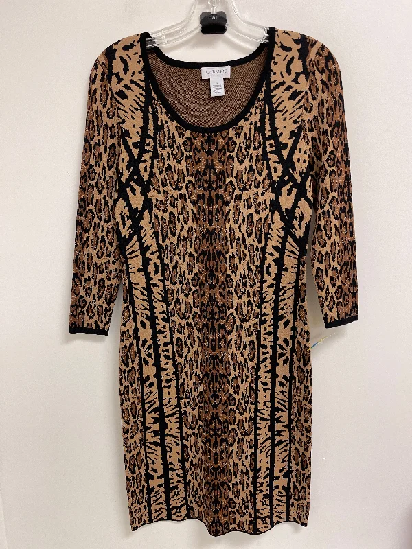 Dress Casual Midi By Carmen By Carmen Marc Valvo In Animal Print, Size: S Comfortable Draped Midi Dress Dress Casual Midi By Carmen By Carmen Marc Valvo In Animal Print, Size: S Comfortable Draped Midi Dress