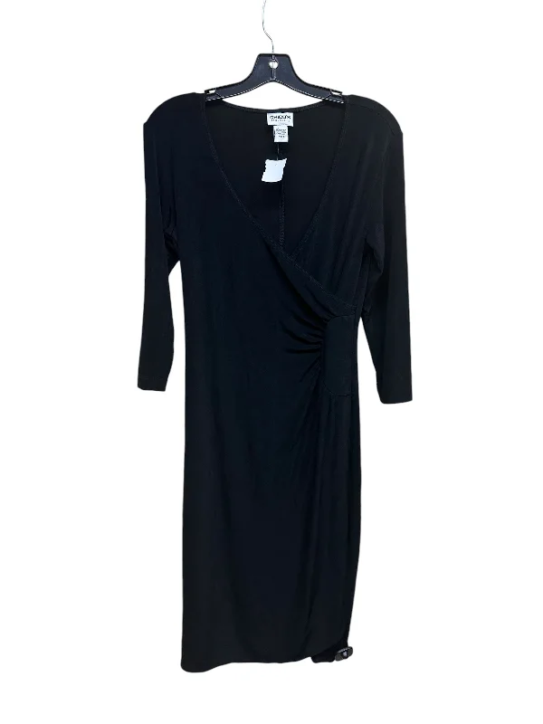Dress Casual Midi By Chicos In Black, Size: 0 Trendy Knit Midi Dress
