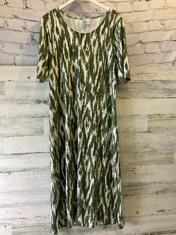 Dress Casual Midi By Chicos In Green, Size: L Trendy Boho Midi Dress