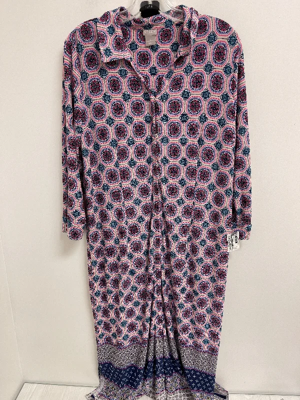 Dress Casual Midi By Chicos In Multi-colored, Size: L Trendy Smocked Waist Midi Dress Dress Casual Midi By Chicos In Multi-colored, Size: L Trendy Smocked Waist Midi Dress