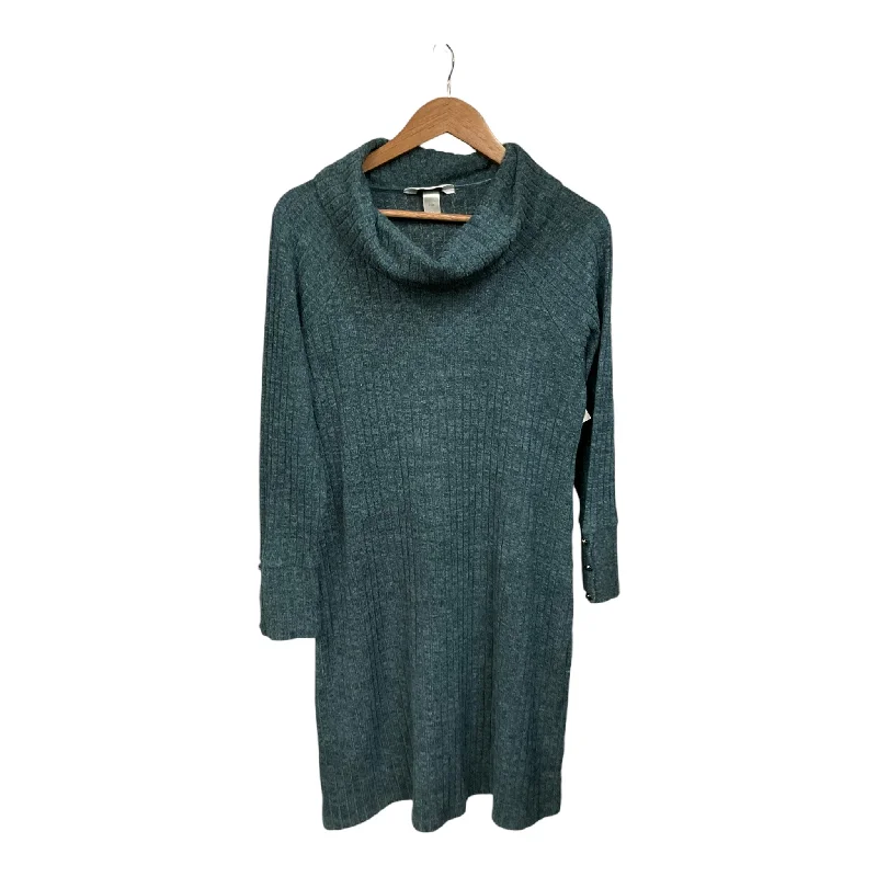 Dress Casual Midi By Christopher And Banks In Green, Size: Xlp Chic Floral Print Midi Dress Dress Casual Midi By Christopher And Banks In Green, Size: Xlp Chic Floral Print Midi Dress
