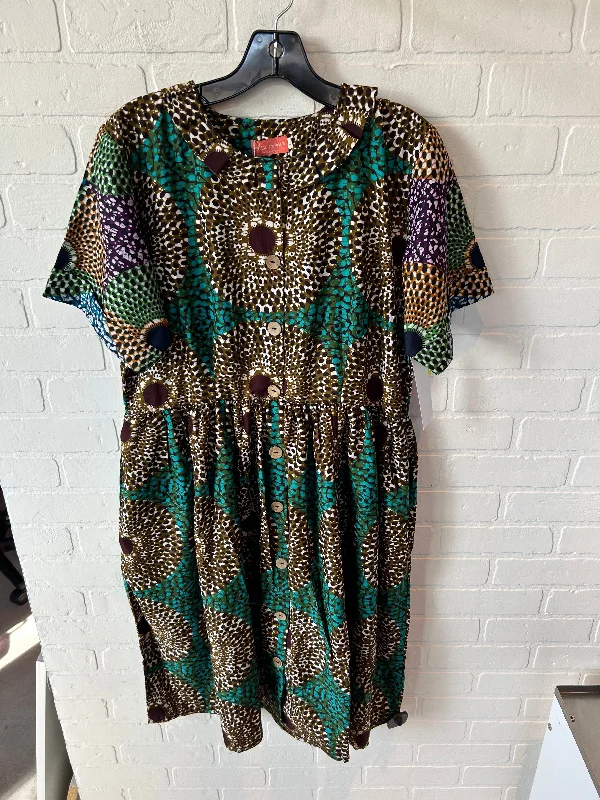 Dress Casual Midi By Cma In Multi-colored, Size: L Elegant Faux Wrap Midi Dress