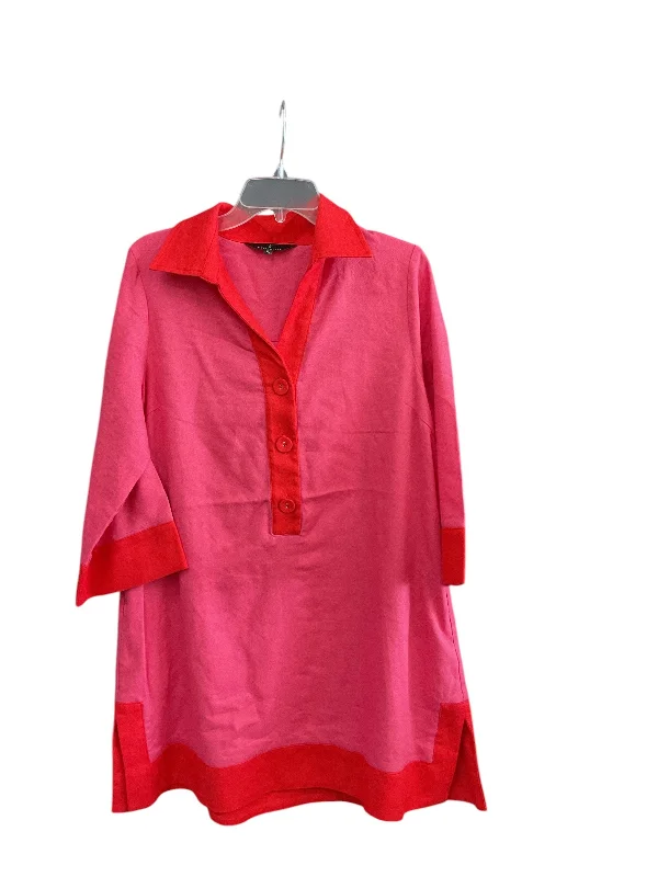 Dress Casual Midi By Cma In Pink & Red, Size: Xl Comfortable Fit-and-Flare Midi Dress Dress Casual Midi By Cma In Pink & Red, Size: Xl Comfortable Fit-and-Flare Midi Dress
