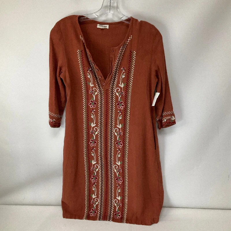 Dress Casual Midi By Cmc In Brown, Size: S Stylish High-Waisted Midi Dress