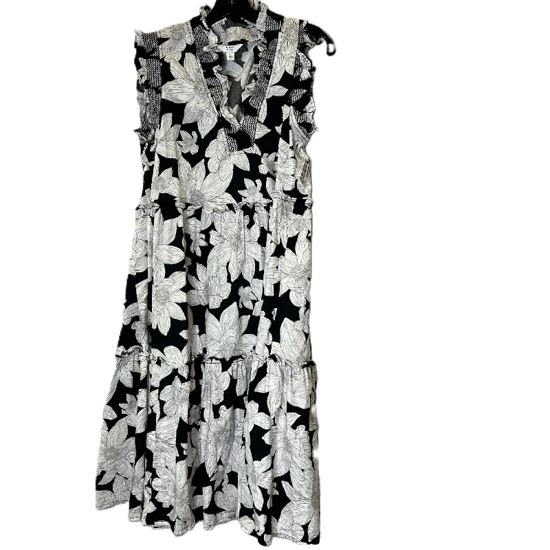 Dress Casual Midi By Crown And Ivy In Black, Size: L Trendy Smocked Waist Midi Dress Dress Casual Midi By Crown And Ivy In Black, Size: L Trendy Smocked Waist Midi Dress