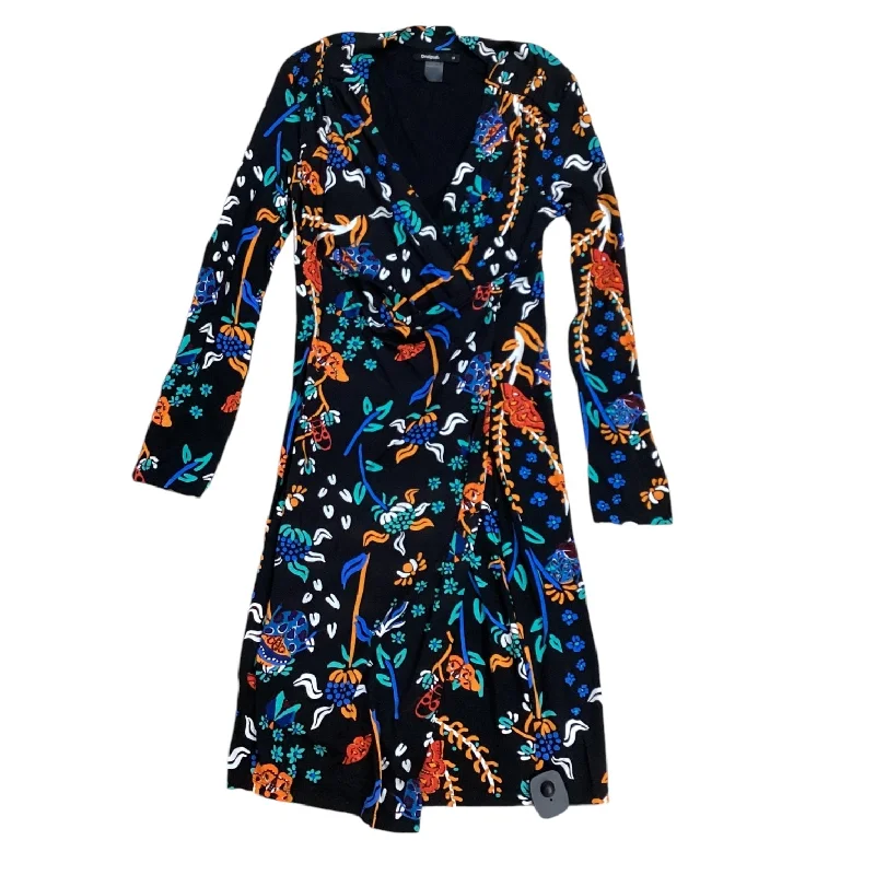 Dress Casual Midi By Desigual In Black, Size: M Comfortable Lace-Up Midi Dress