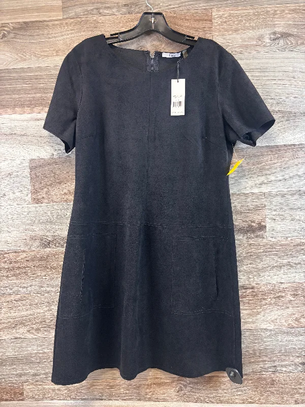 Dress Casual Midi By Dex In Black, Size: L Elegant Satin Button Midi Dress