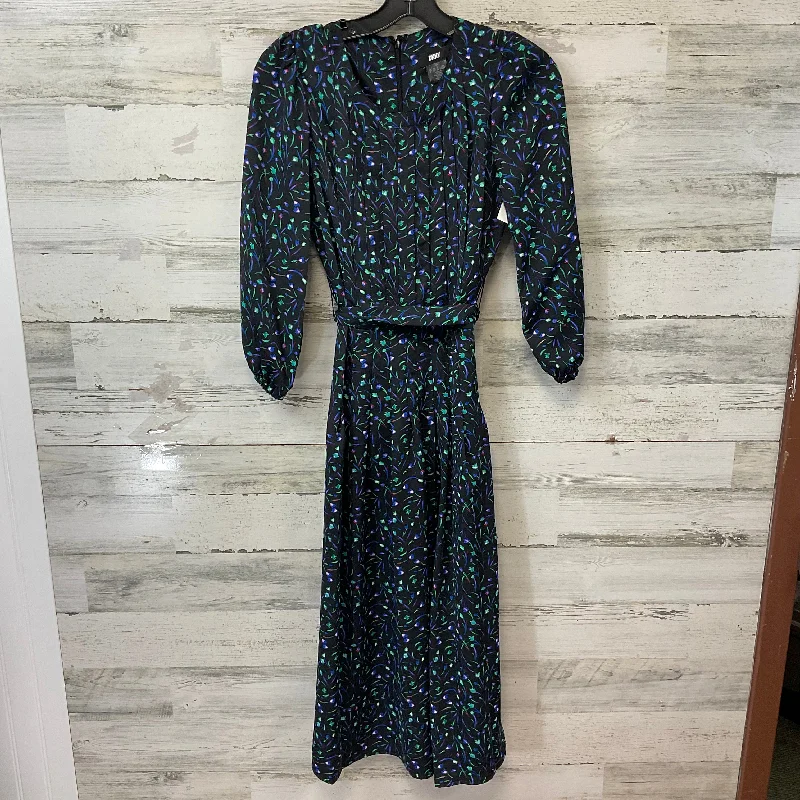 Dress Casual Midi By Dkny In Black & Green, Size: Xs Elegant Sleeveless Midi Dress