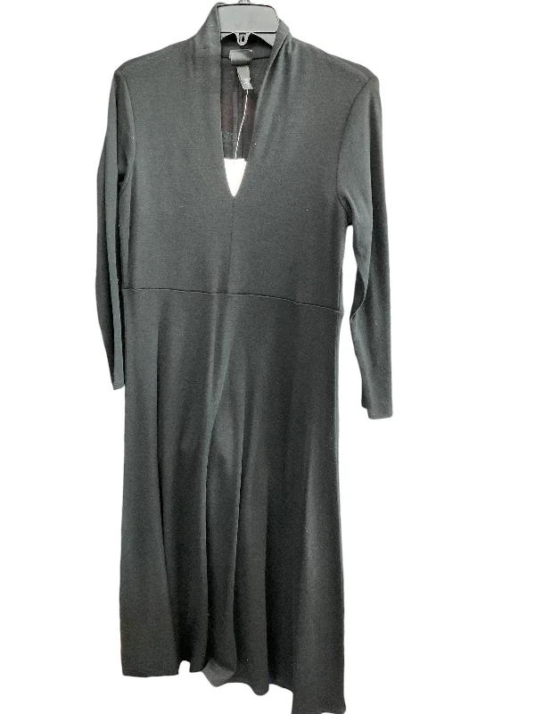 Dress Casual Midi By Eileen Fisher In Black, Size: M Trendy Ruched Side Midi Dress