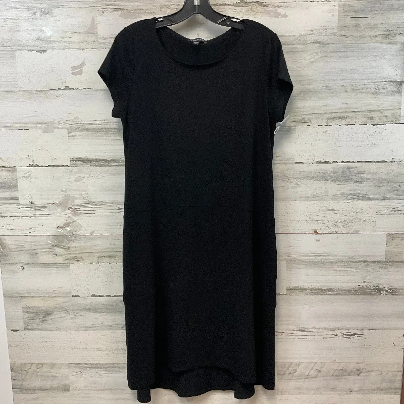 Dress Casual Midi By Eileen Fisher In Black, Size: S Trendy Ruffled Sleeve Midi Dress Dress Casual Midi By Eileen Fisher In Black, Size: S Trendy Ruffled Sleeve Midi Dress