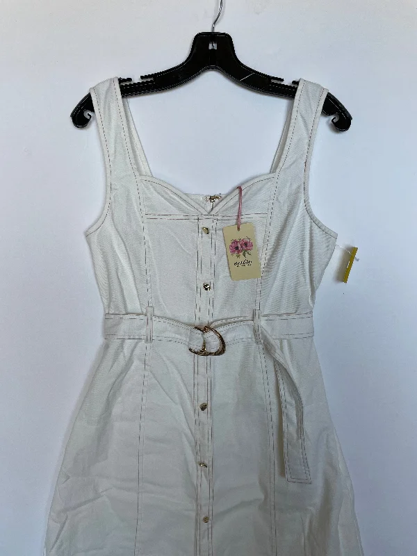 Dress Casual Midi By Entro In White, Size: L Elegant Satin Button Midi Dress