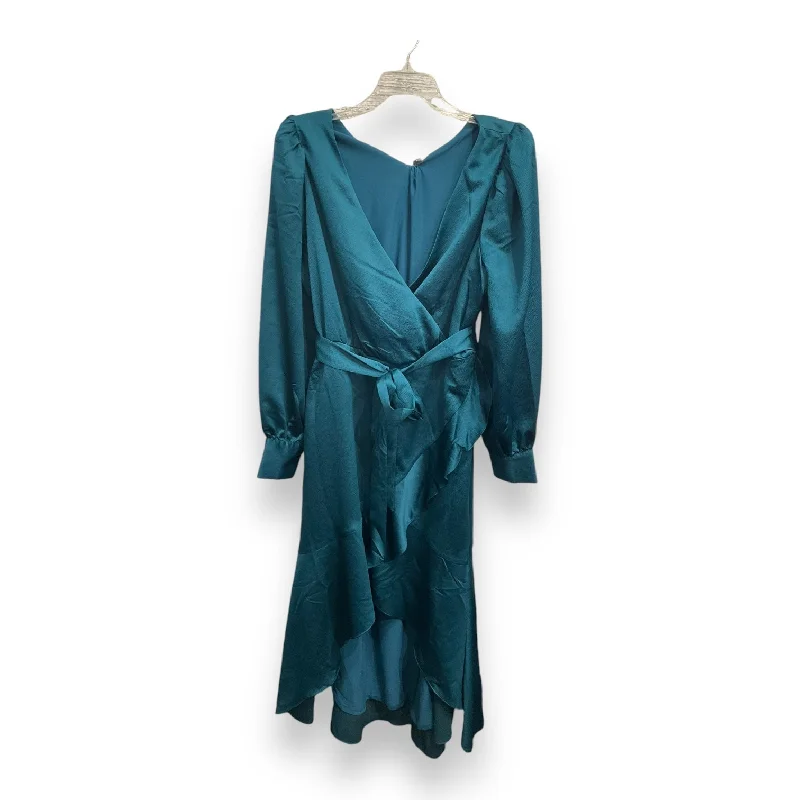 Dress Casual Midi By Express In Teal, Size: Xl Fashionable Plaid Midi Dress