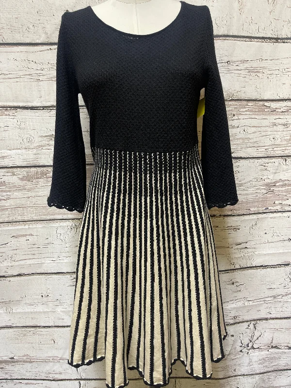 Dress Casual Midi By French Connection In Black & Cream, Size: M Chic Bohemian Midi Dress Dress Casual Midi By French Connection In Black & Cream, Size: M Chic Bohemian Midi Dress