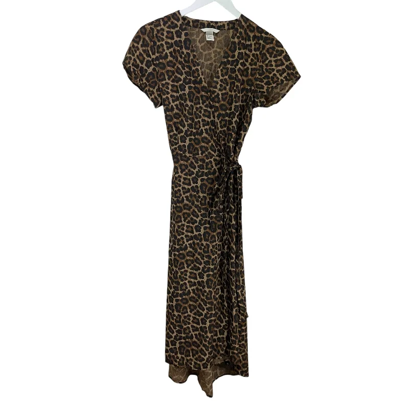 Dress Casual Midi By H&m In Animal Print, Size: 4 Cozy Ribbed Knit Midi Dress