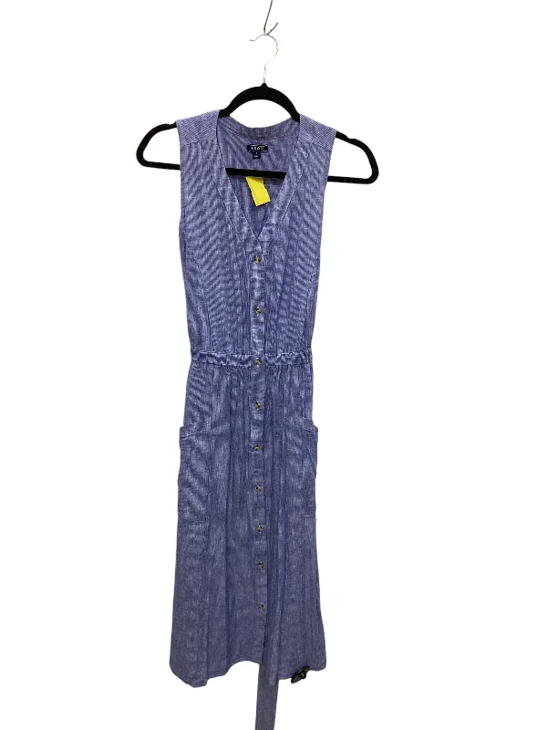 Dress Casual Midi By Izod In Blue, Size: M Comfortable Floral Print Midi Dress