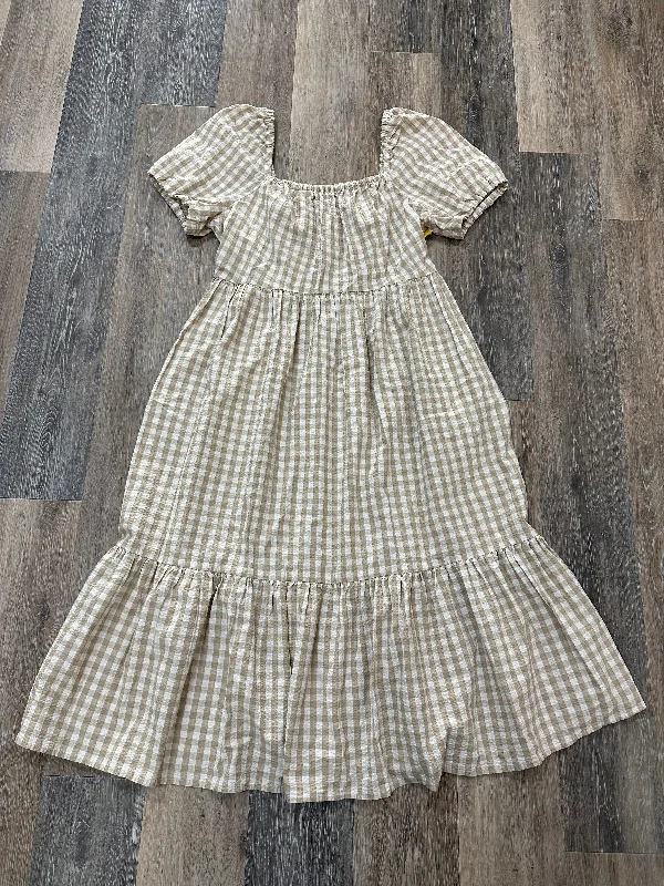 Dress Casual Midi By J. Crew In Checkered Pattern, Size: 12 Classic Black Midi Dress
