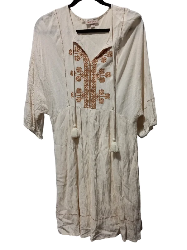 Dress Casual Midi By Knox Rose In Ivory, Size: S Elegant Floral Skirt Midi Dress