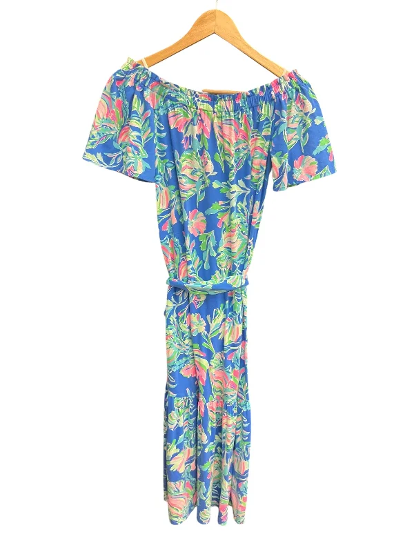 Dress Casual Midi By Lilly Pulitzer In Multi-colored, Size: Xs Elegant Lace Trim Midi Dress Dress Casual Midi By Lilly Pulitzer In Multi-colored, Size: Xs Elegant Lace Trim Midi Dress
