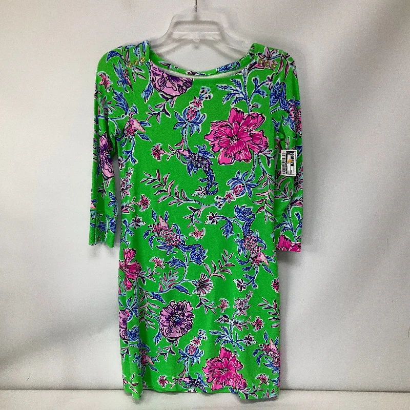 Dress Casual Midi By Lilly Pulitzer In Multi-colored, Size: Xs Comfortable Casual Midi Dress Dress Casual Midi By Lilly Pulitzer In Multi-colored, Size: Xs Comfortable Casual Midi Dress