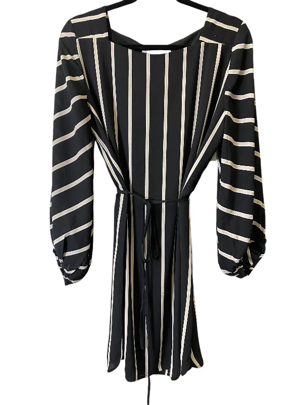 Dress Casual Midi By Loft In Striped Pattern, Size: Lp Elegant Puff Sleeve Midi Dress
