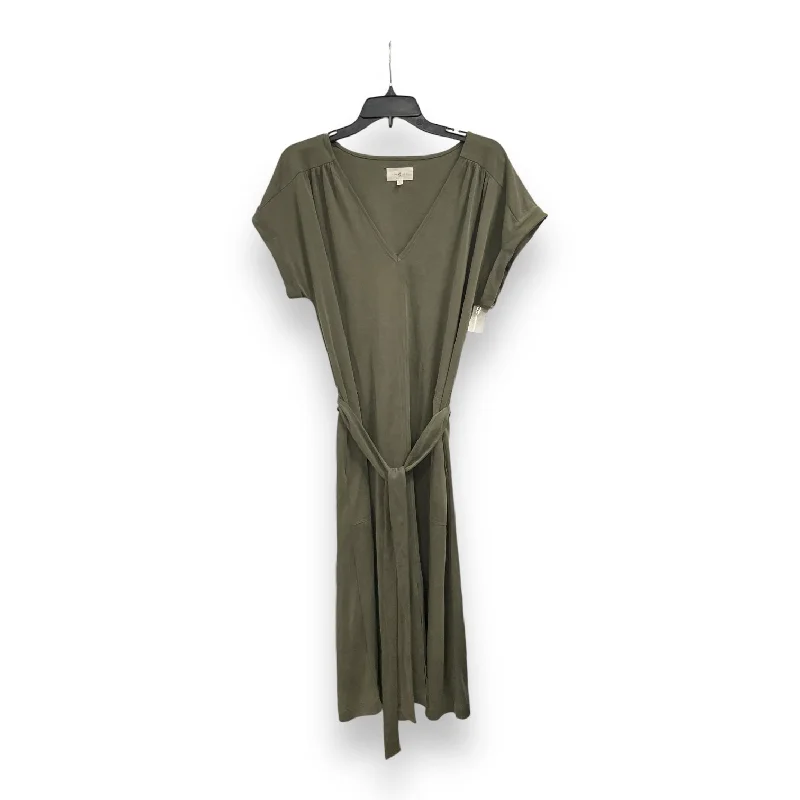 Dress Casual Midi By Lou And Grey In Green, Size: L Trendy Ruffled Sleeve Midi Dress Dress Casual Midi By Lou And Grey In Green, Size: L Trendy Ruffled Sleeve Midi Dress