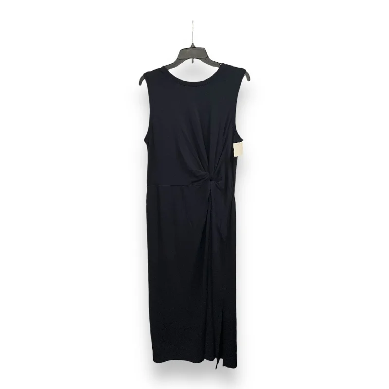 Dress Casual Midi By Lou And Grey In Navy, Size: L Fashionable High-Neck Midi Dress
