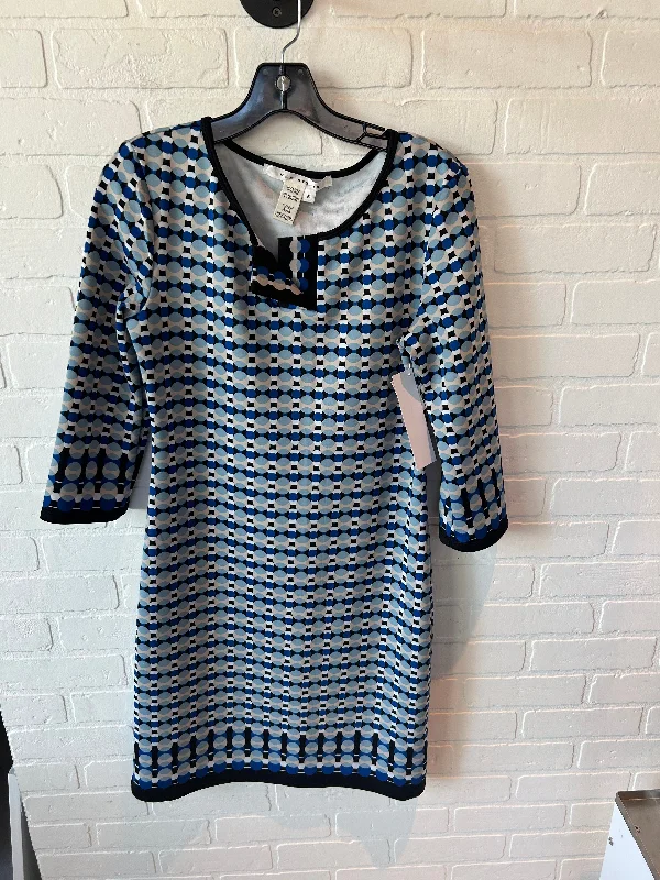 Dress Casual Midi By Max Studio In Black & Blue, Size: M Trendy Long Sleeve Midi Dress Dress Casual Midi By Max Studio In Black & Blue, Size: M Trendy Long Sleeve Midi Dress