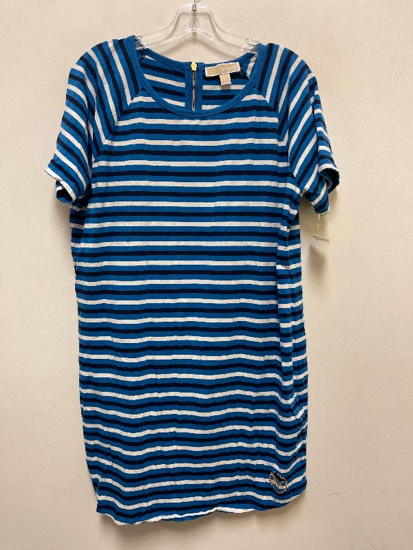 Dress Casual Midi By Michael By Michael Kors In Blue & White, Size: Xl Chic Lace Detail Midi Dress Dress Casual Midi By Michael By Michael Kors In Blue & White, Size: Xl Chic Lace Detail Midi Dress