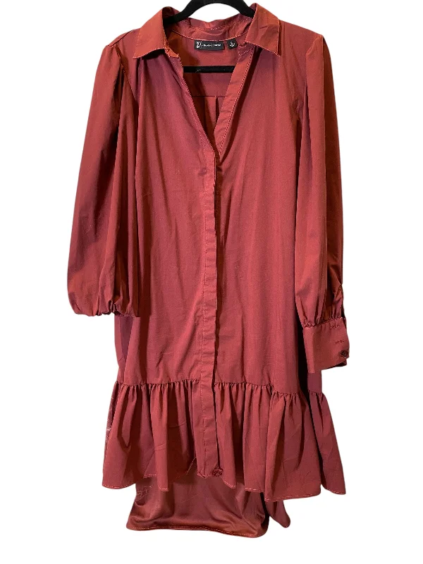 Dress Casual Midi By New York And Co In Red, Size: Xl Fashionable A-Line Midi Dress