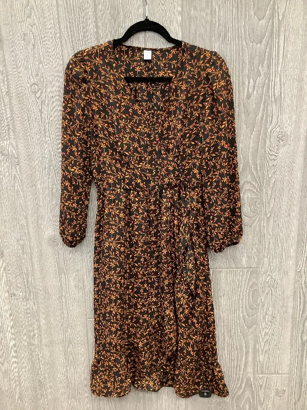 Dress Casual Midi By Old Navy In Black, Size: S Elegant Floral Skirt Midi Dress