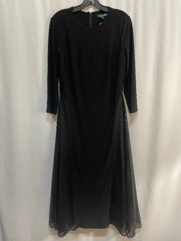 Dress Casual Midi By Ralph Lauren In Black, Size: M Fashionable High-Low Midi Dress
