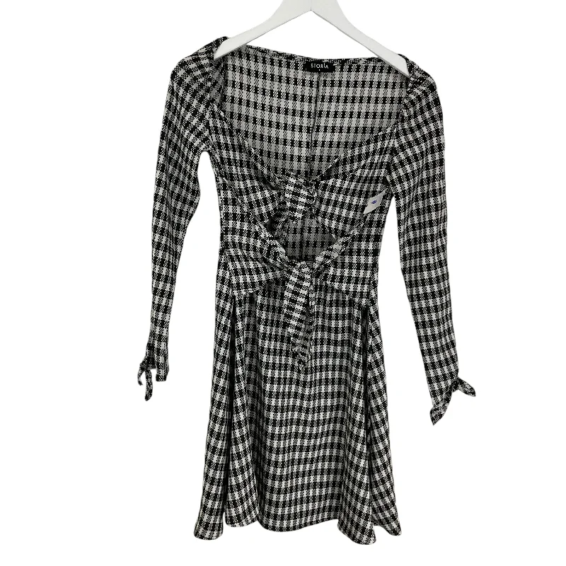 Dress Casual Midi By Storia In Black & Cream, Size: S Elegant Floral Midi Dress