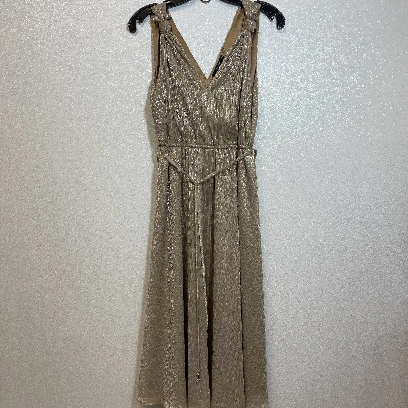 Dress Casual Midi By Tahari In Gold, Size: 6 Comfortable Knitwear Midi Dress