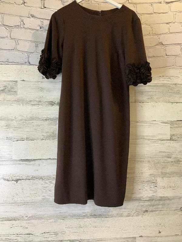 Dress Casual Midi By Taylor In Brown, Size: L Elegant Puff Sleeve Midi Dress
