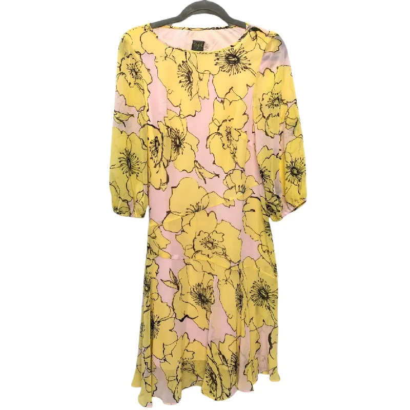 Dress Casual Midi By Taylor In Yellow, Size: 6 Trendy Mock Neck Midi Dress