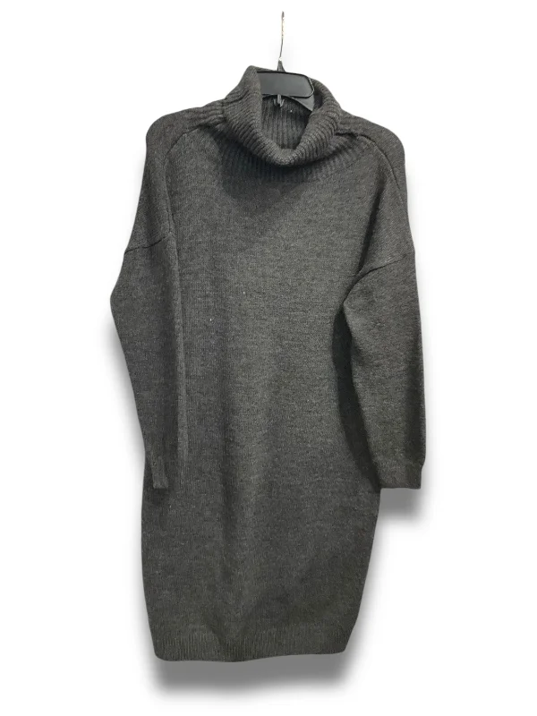 Dress Casual Midi By Top Shop In Grey, Size: M Comfortable Lace-Up Midi Dress