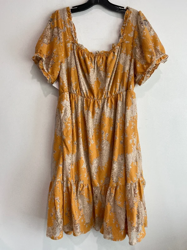 Dress Casual Midi By Torrid In Yellow, Size: L Trendy Square Neck Midi Dress