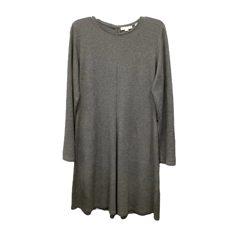 Dress Casual Midi By Vince In Grey, Size: L Fashionable High-Neck Midi Dress