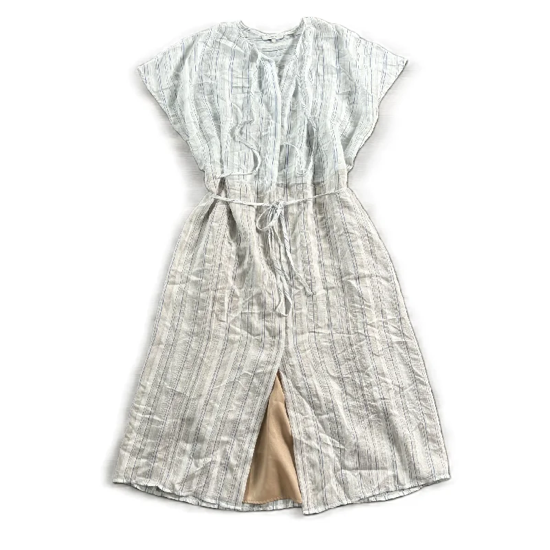Dress Casual Midi By Vince In Striped Pattern, Size: S Comfortable Ruched Midi Dress Dress Casual Midi By Vince In Striped Pattern, Size: S Comfortable Ruched Midi Dress