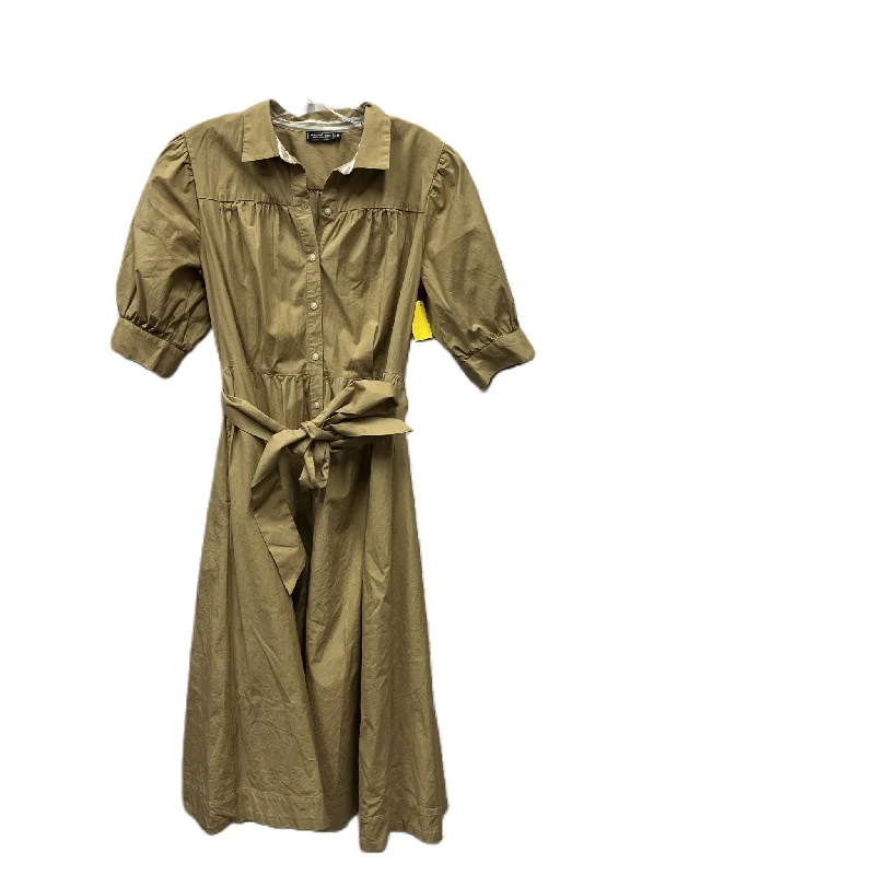 Dress Casual Midi By Vineyard Vines In Tan, Size: M Stylish Satin Midi Dress