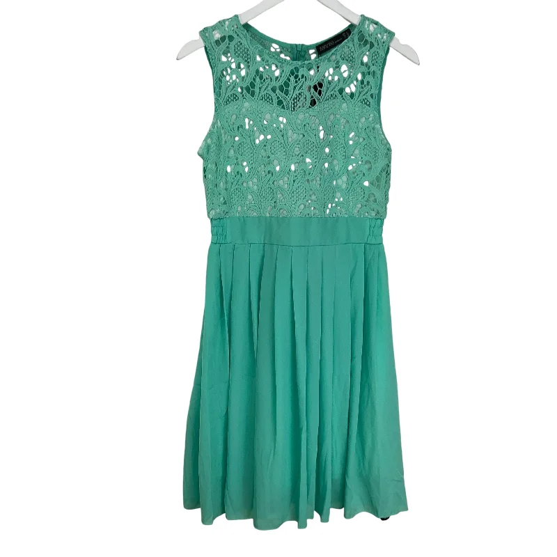 Dress Casual Midi By Zanzea In Teal, Size: M Trendy Mock Neck Midi Dress