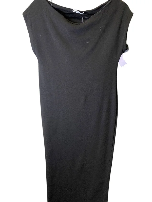 Dress Casual Midi By Zara In Black, Size: Xl Trendy Tiered Hem Midi Dress