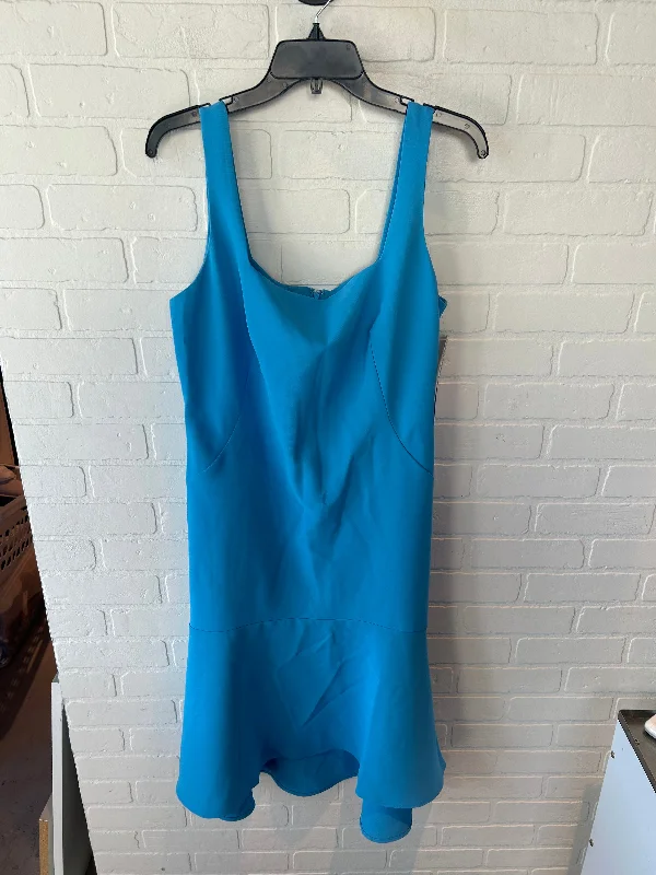 Dress Party Midi By Ann Taylor In Blue, Size: L Elegant Lace Trim Midi Dress