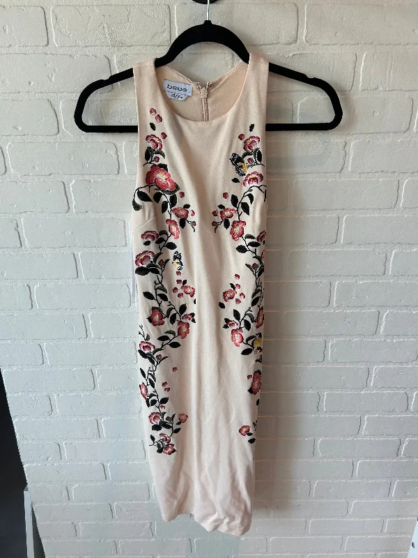 Dress Party Midi By Bebe In Peach, Size: Xs Fashionable Polka Dot Midi Dress