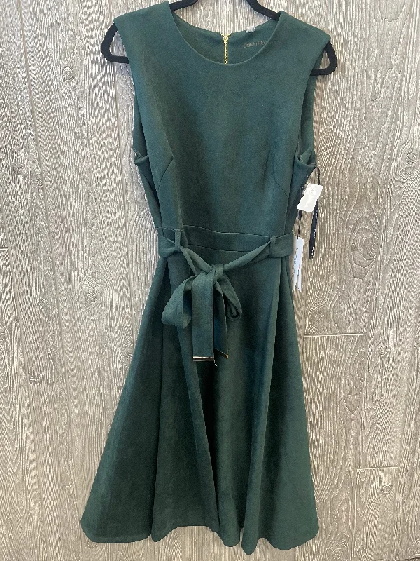 Dress Party Midi By Calvin Klein In Green, Size: L Comfortable Sleeveless Midi Dress Dress Party Midi By Calvin Klein In Green, Size: L Comfortable Sleeveless Midi Dress