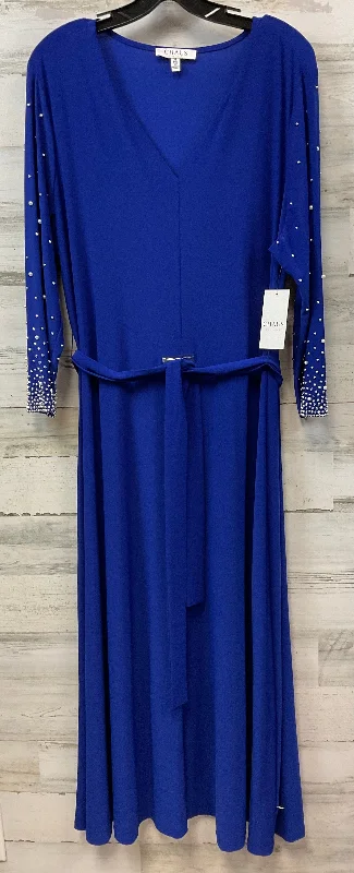 Dress Party Midi By Chaus In Blue, Size: Xl Cozy Ribbed Knit Midi Dress