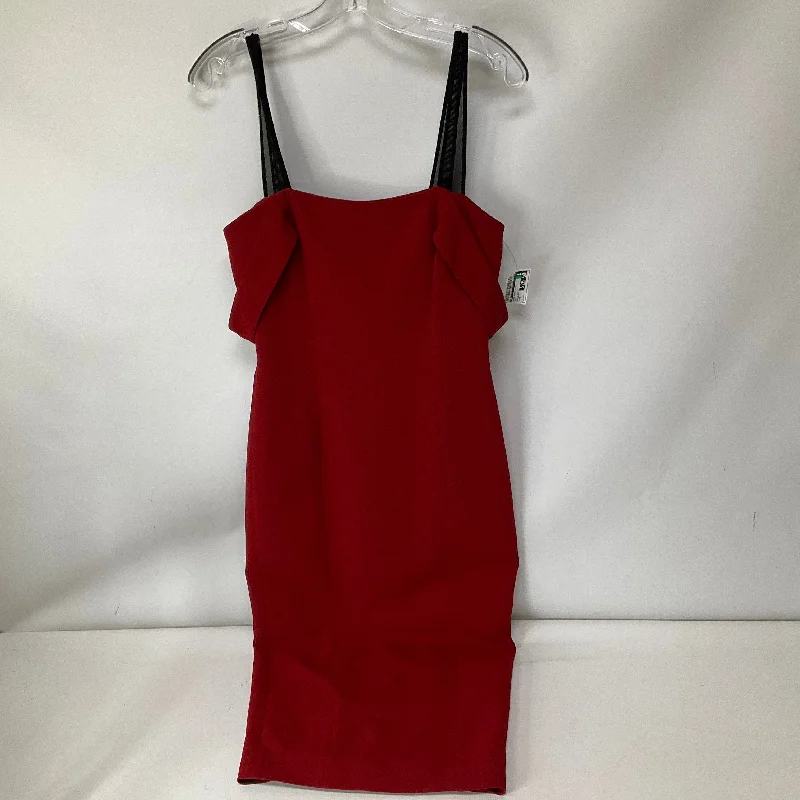 Dress Party Midi By Cma In Red, Size: 6 Stylish Long Sleeve Floral Midi Dress