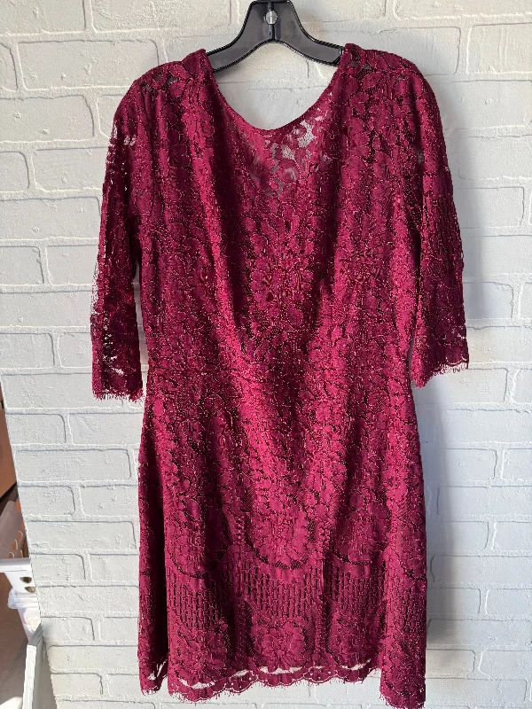 Dress Party Midi By Cme In Red, Size: Xl Trendy Tiered Hem Midi Dress