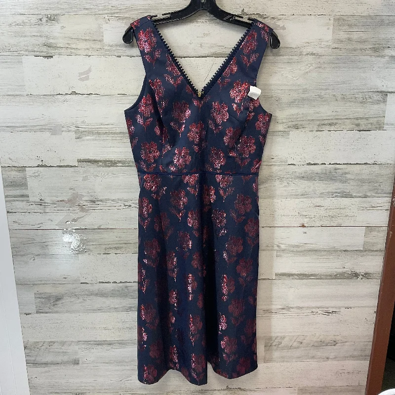 Dress Party Midi By Draper James In Blue, Size: M Elegant Lace Trim Midi Dress